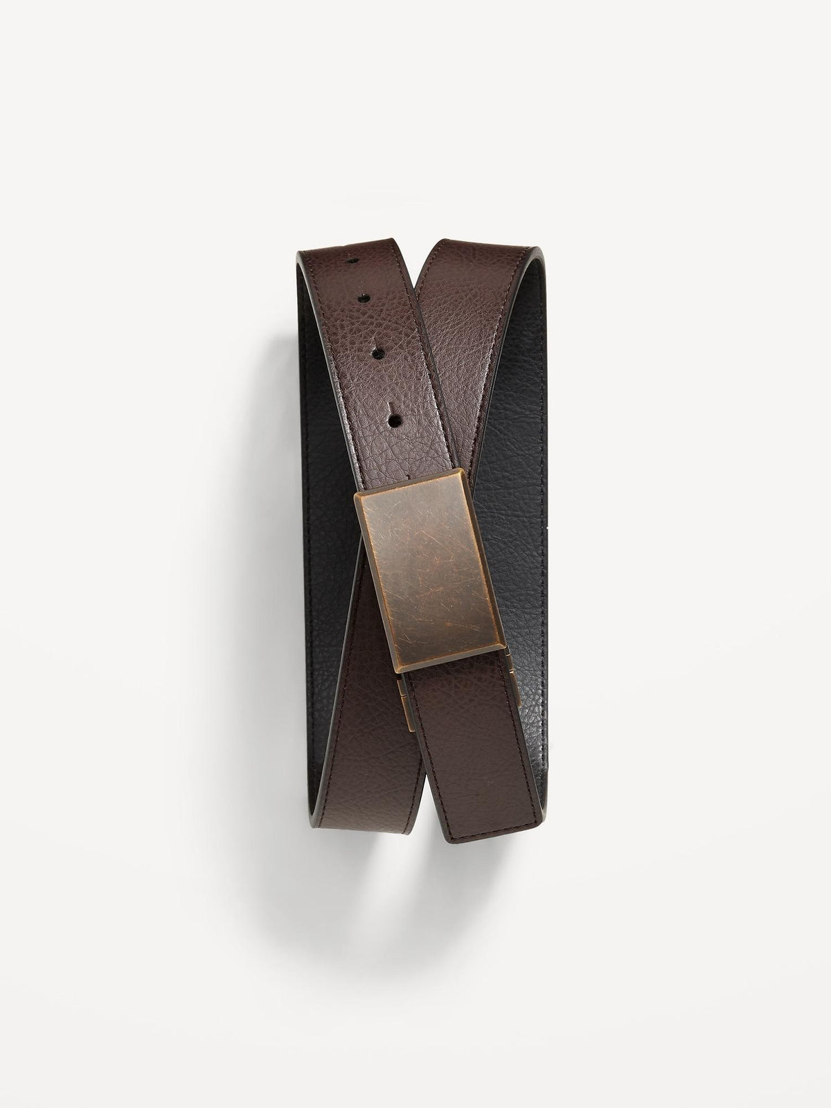 Faux-Leather Reversible Ratchet Belt