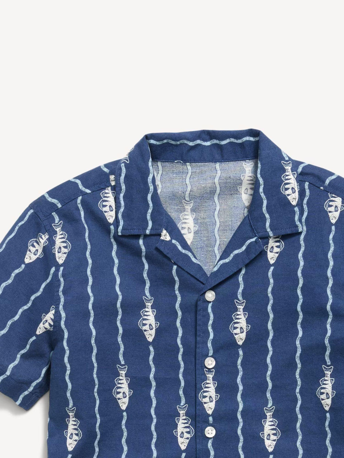Printed Short-Sleeve Linen-Blend Shirt for Boys