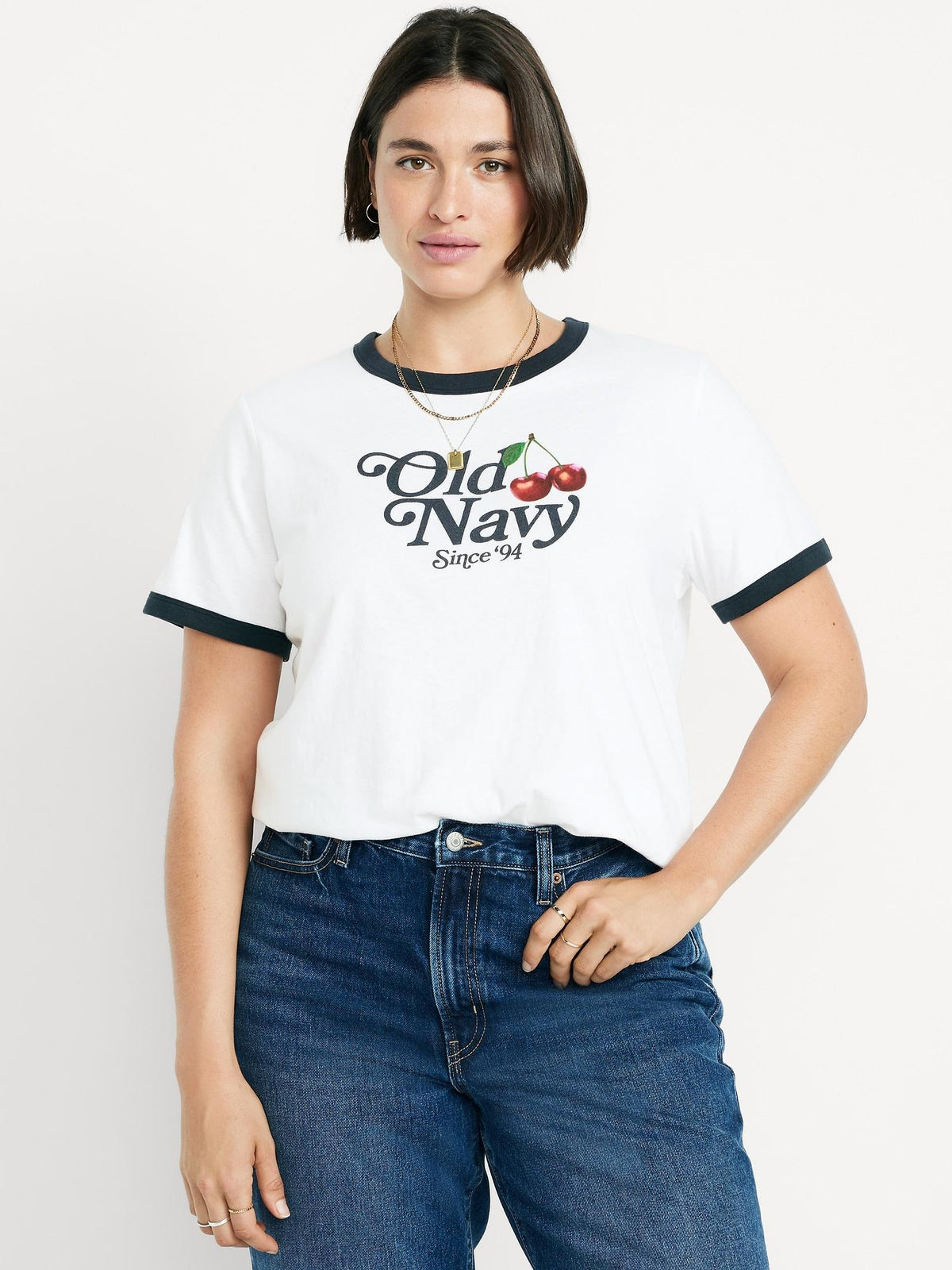 EveryWear Crew-Neck Logo-Graphic Ringer T-Shirt