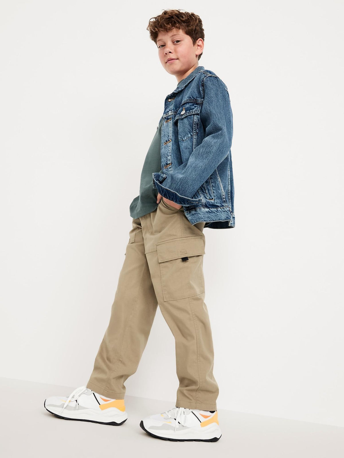 Loose Pull-On Cargo Tech Taper Pants for Boys