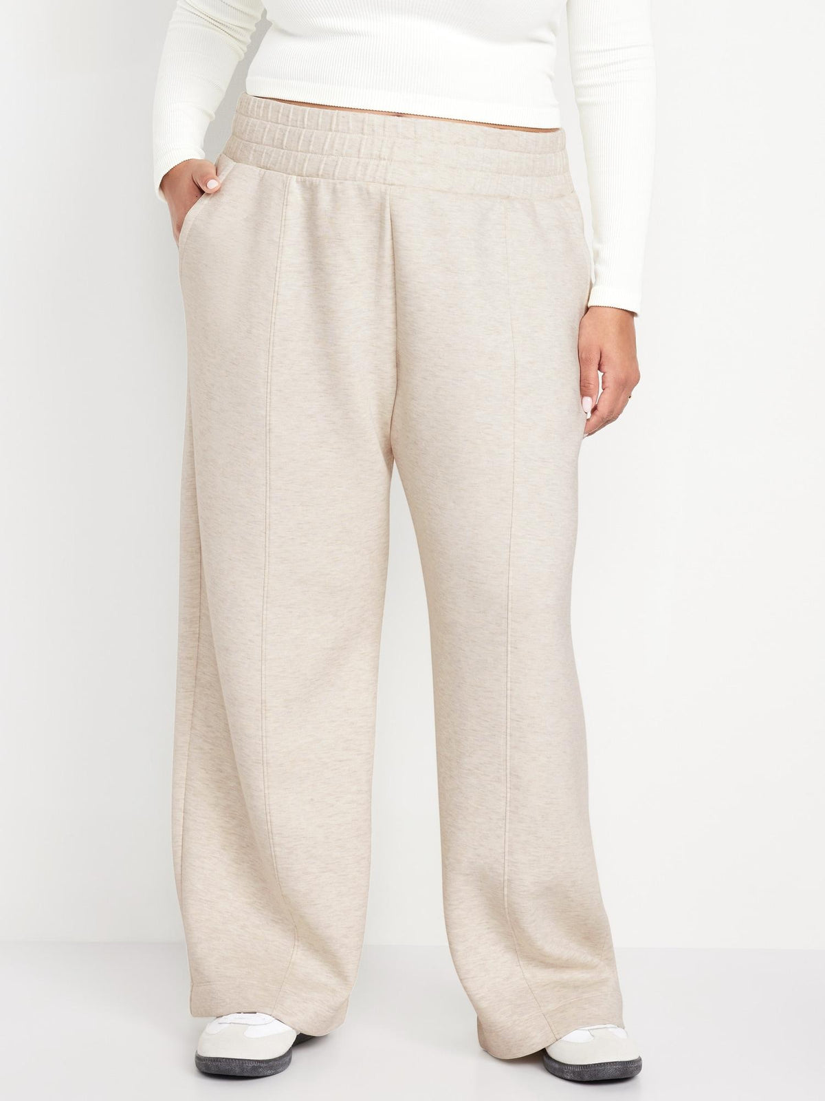 High-Waisted Bounce Fleece Wide-Leg Sweatpants