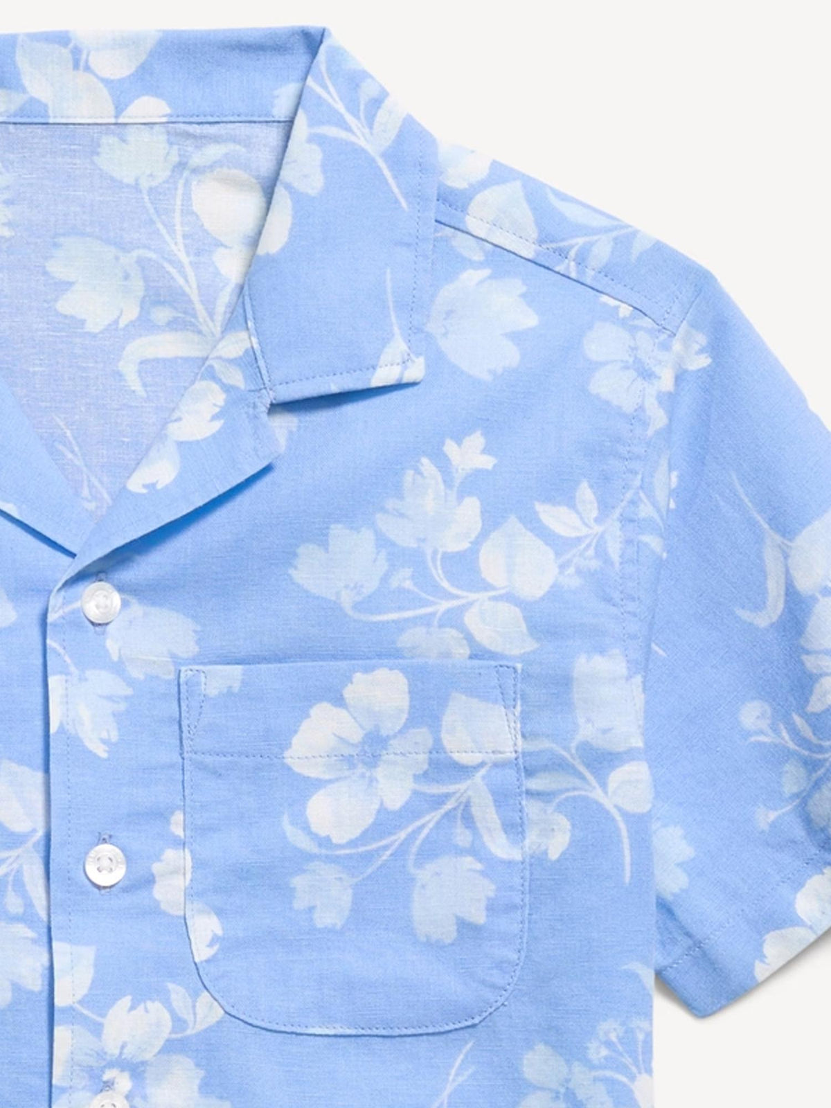 Printed Short-Sleeve Linen-Blend Shirt for Boys