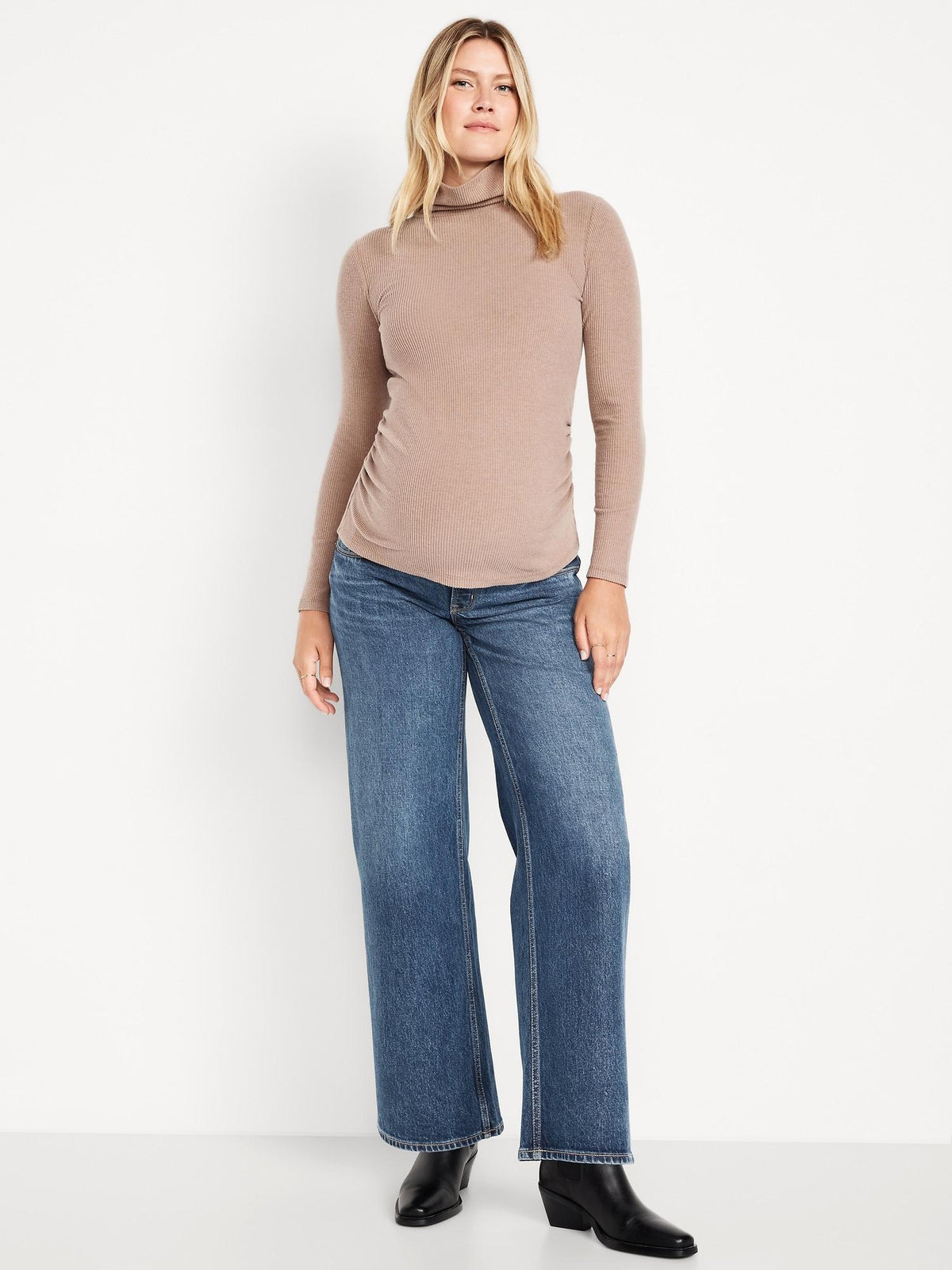 Maternity Extra High-Waisted Full-Panel Wide-Leg Jeans