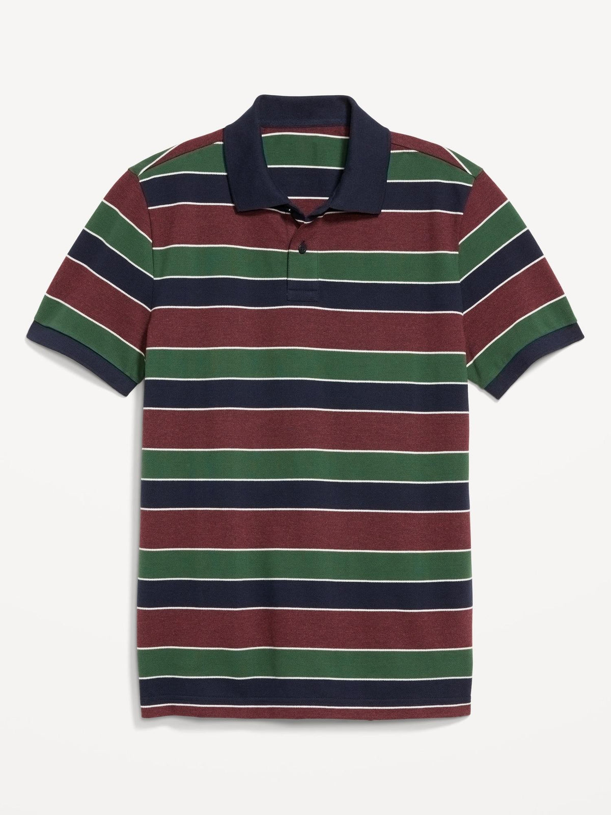 Classic Fit Striped Pique Polo