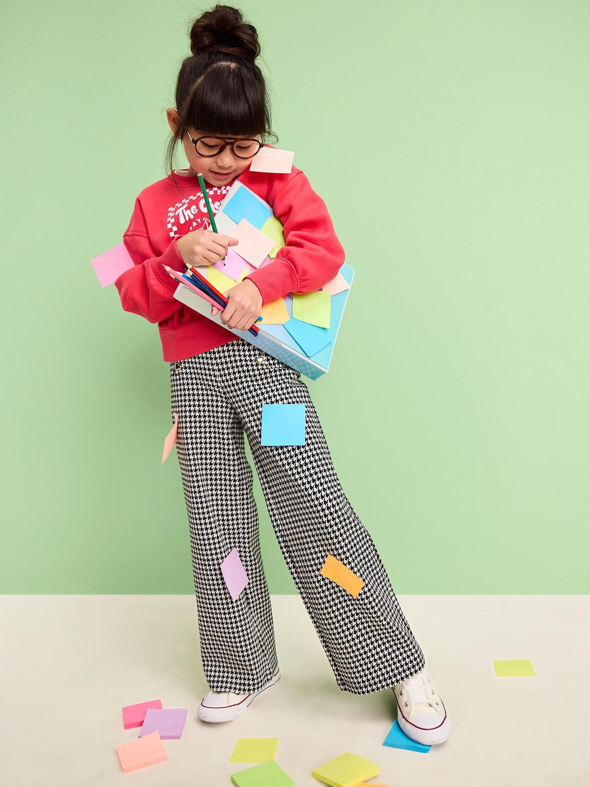 High-Waisted Straight-Leg Sailor Pants for Girls