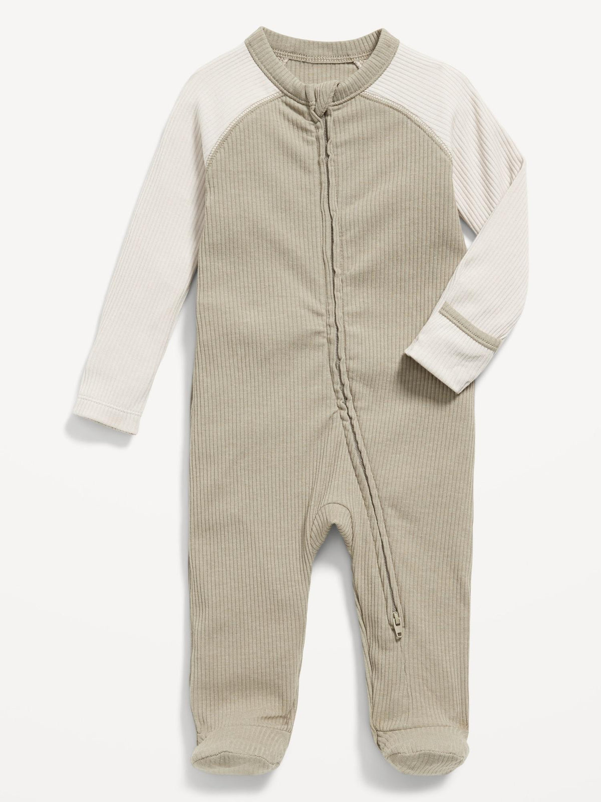 Ribbed 2-Way-Zip Sleep & Play Footed One-Piece for Baby