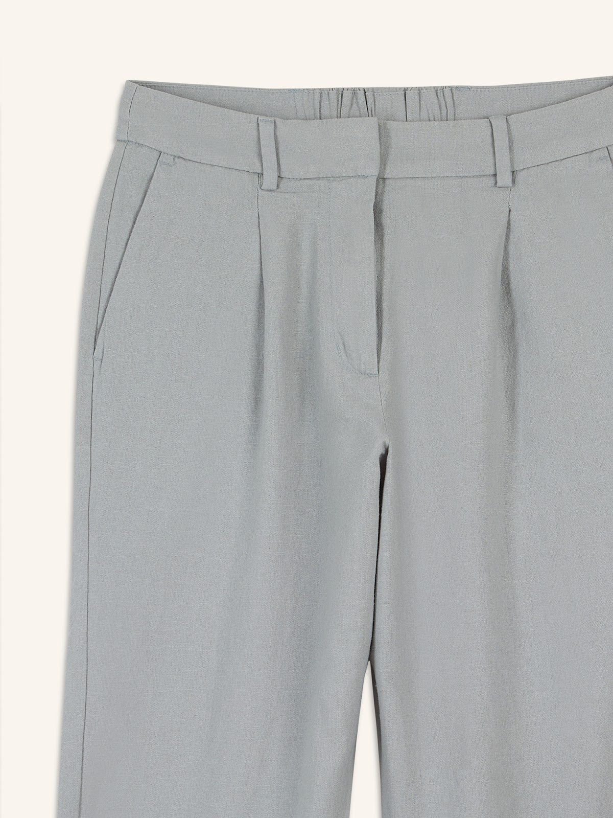 Extra High-Waisted Linen-Blend Wide-Leg Trouser Pants