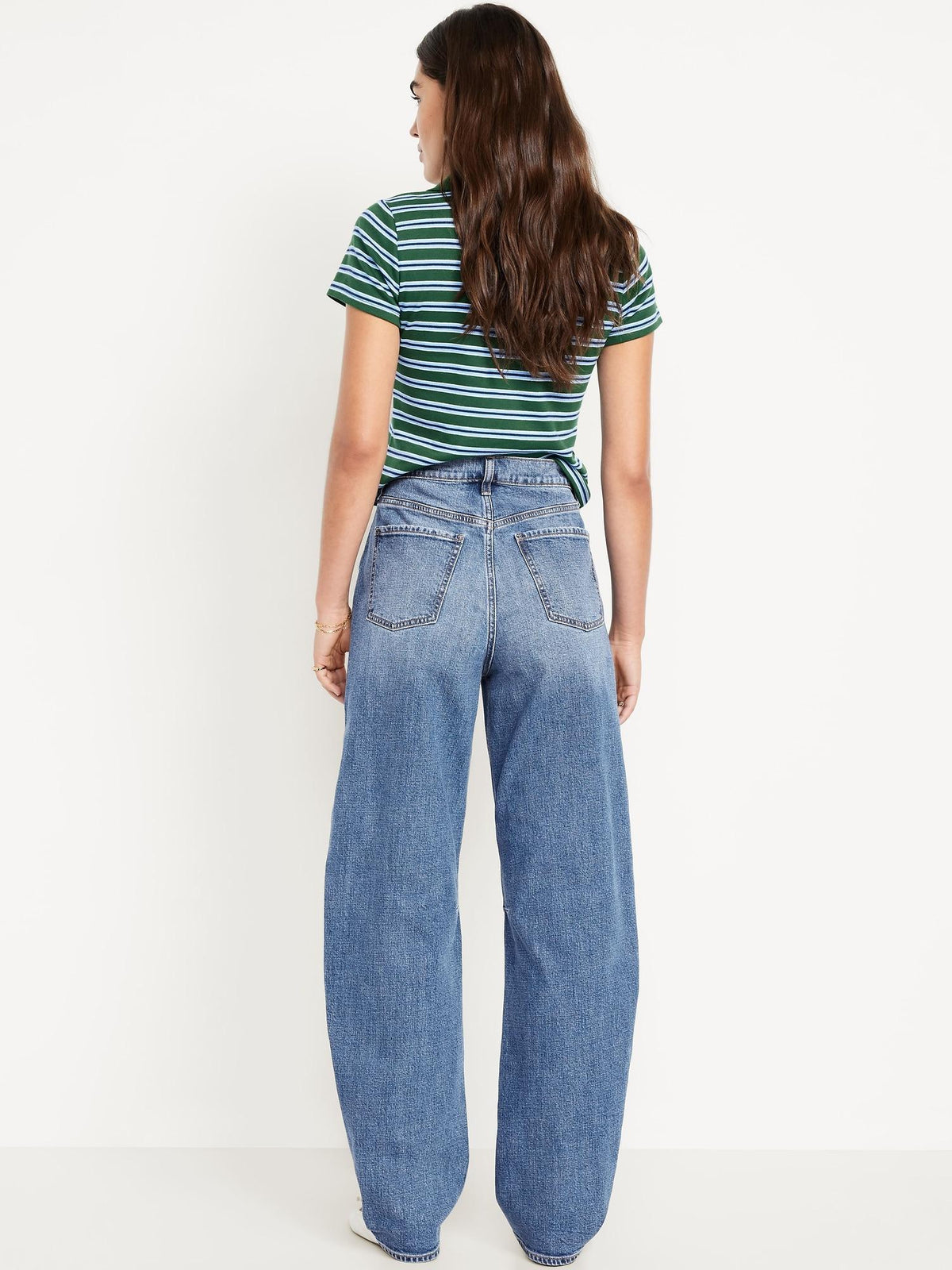 High-Waisted Baggy Barrel Jeans