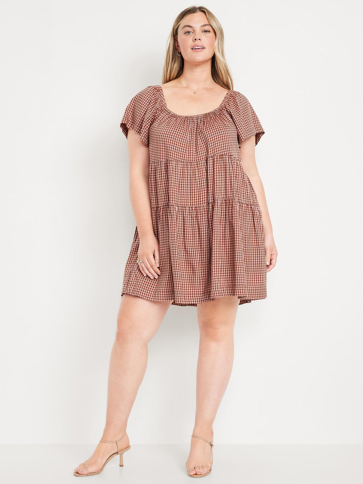 Tiered Mini Swing Dress