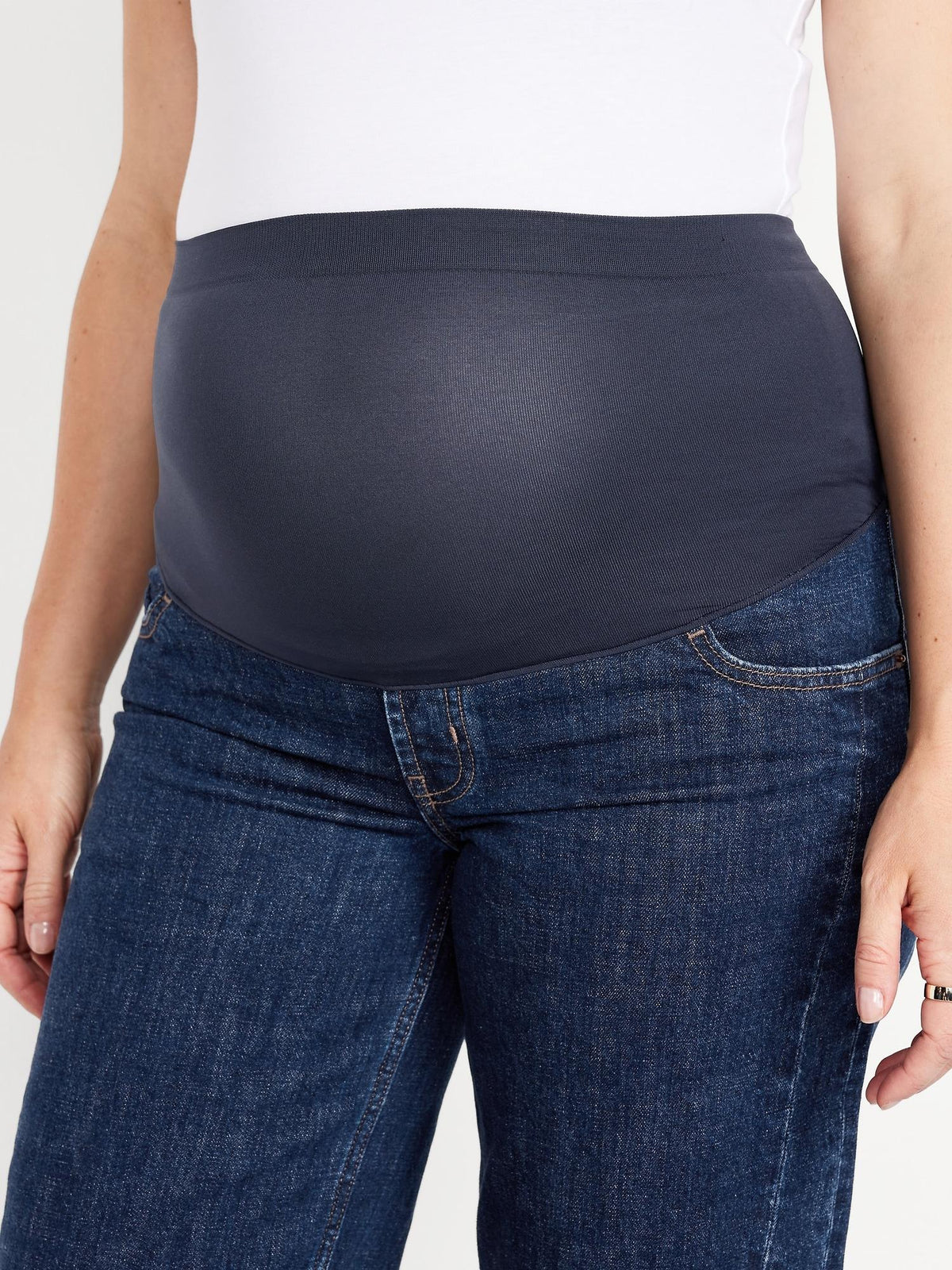 Maternity Full-Panel Baggy Barrel Jeans