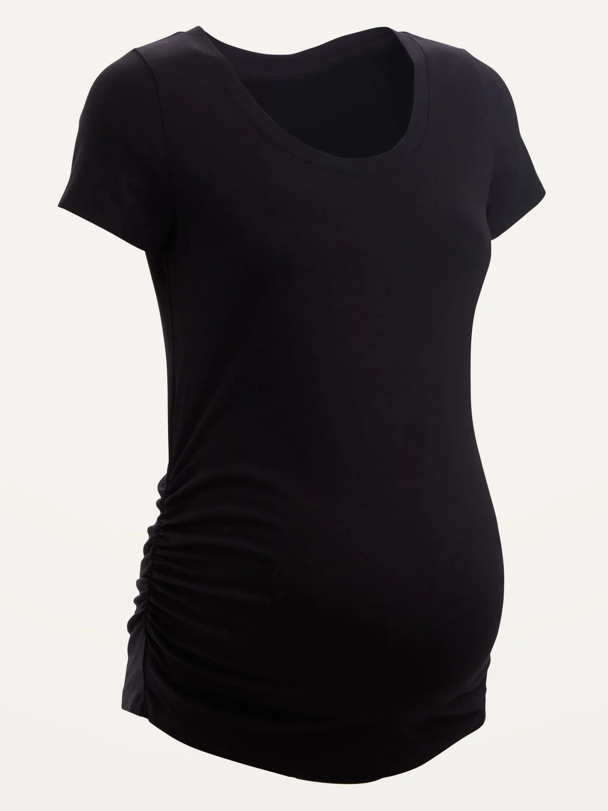 Maternity Scoop-Neck Side-Shirred T-Shirt