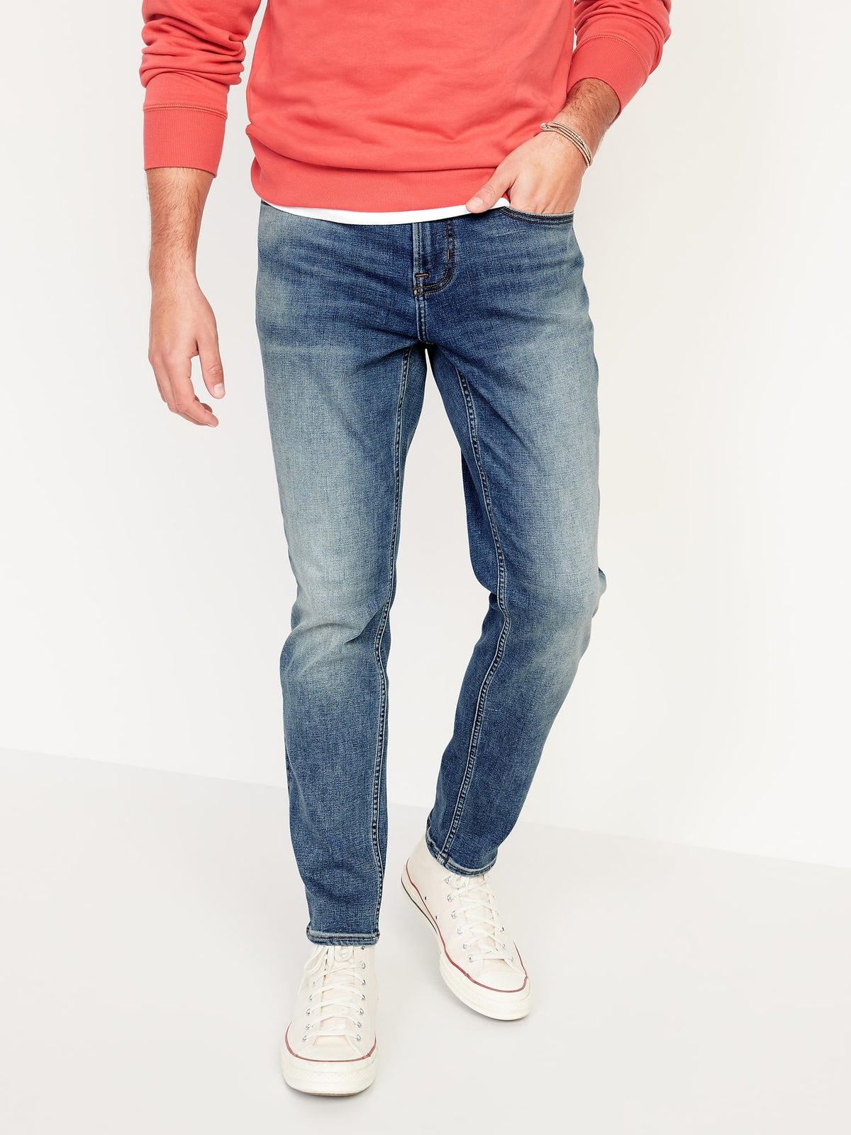 Light Blue Old Navy Jeans Skinny Jeans Men Blue Athletic Taper