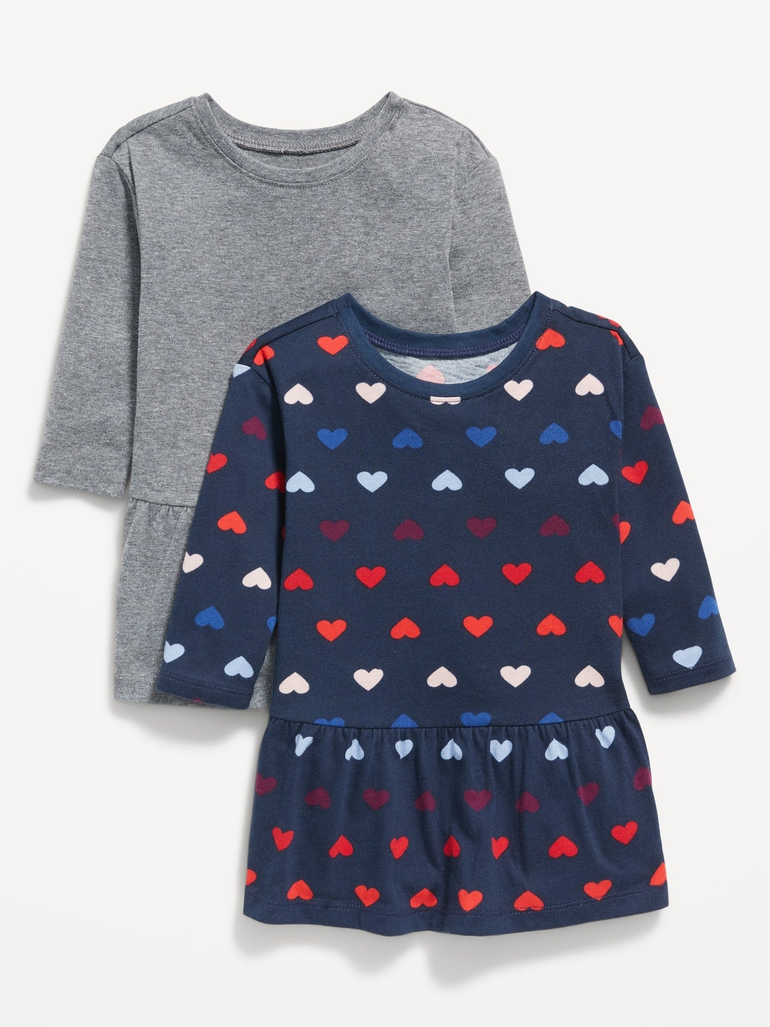 Multi Heart Print/Heather Gray