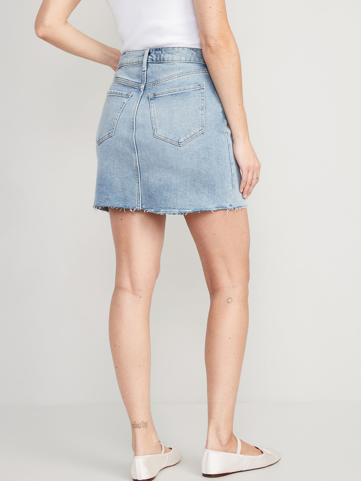 High waisted mini jean skirt hotsell