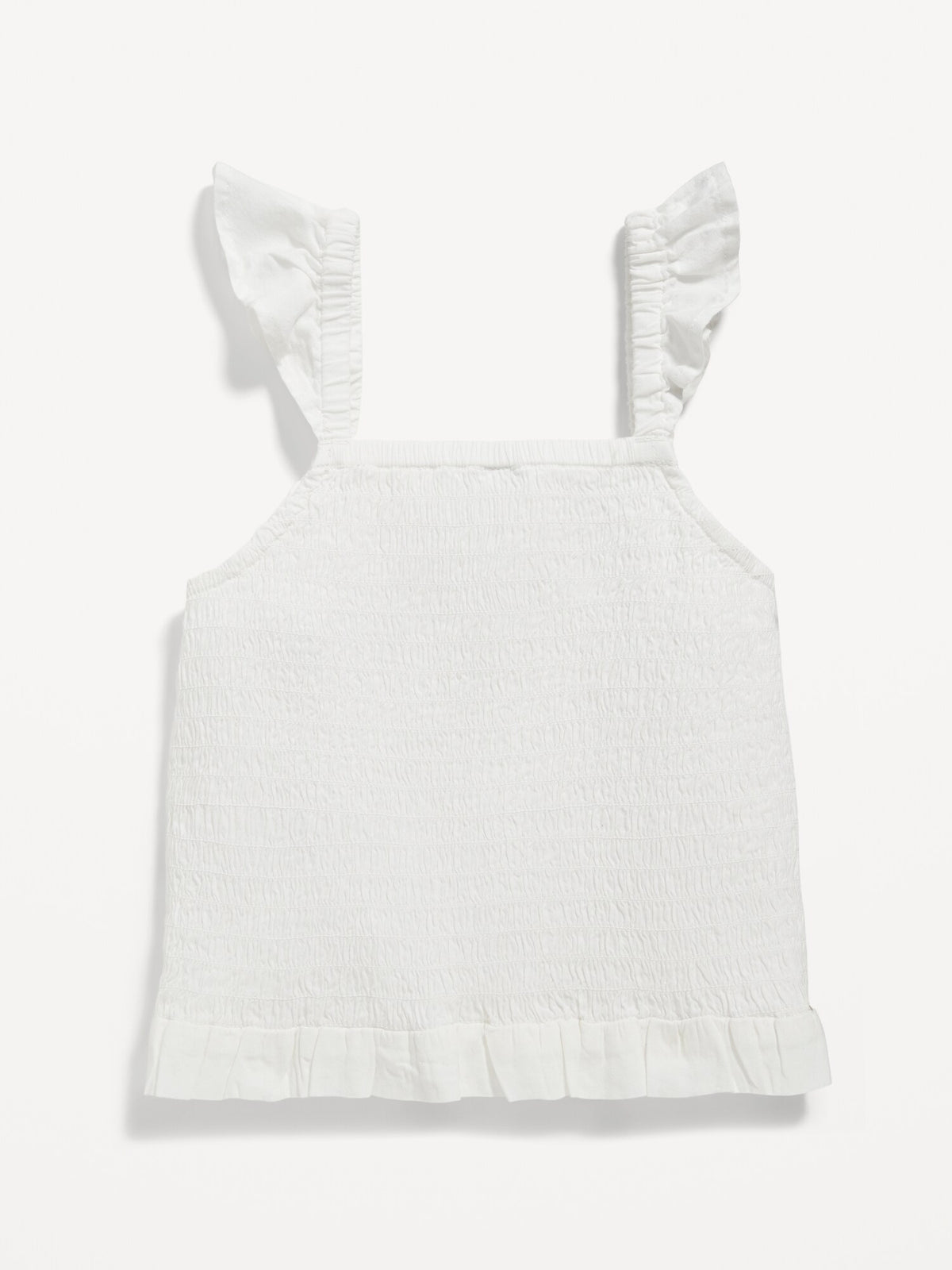 Printed Flutter-Sleeve Smocked Top For Girls