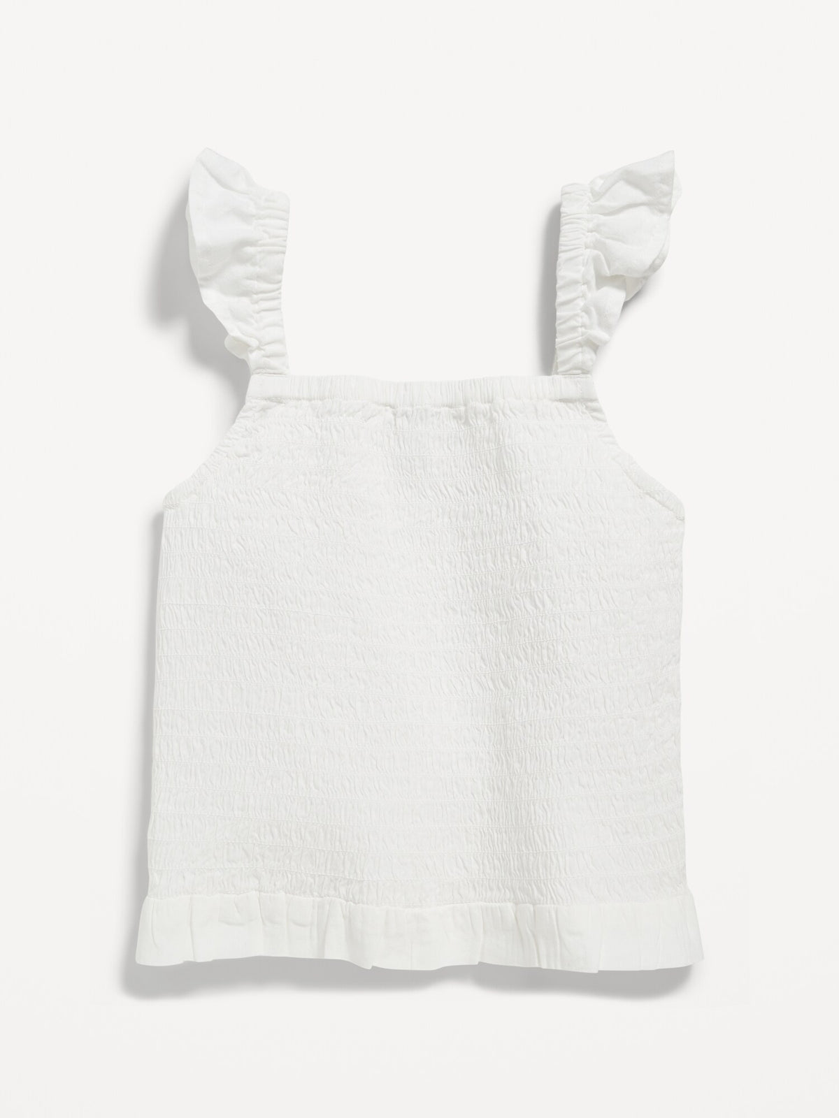 Printed Flutter-Sleeve Smocked Top For Girls