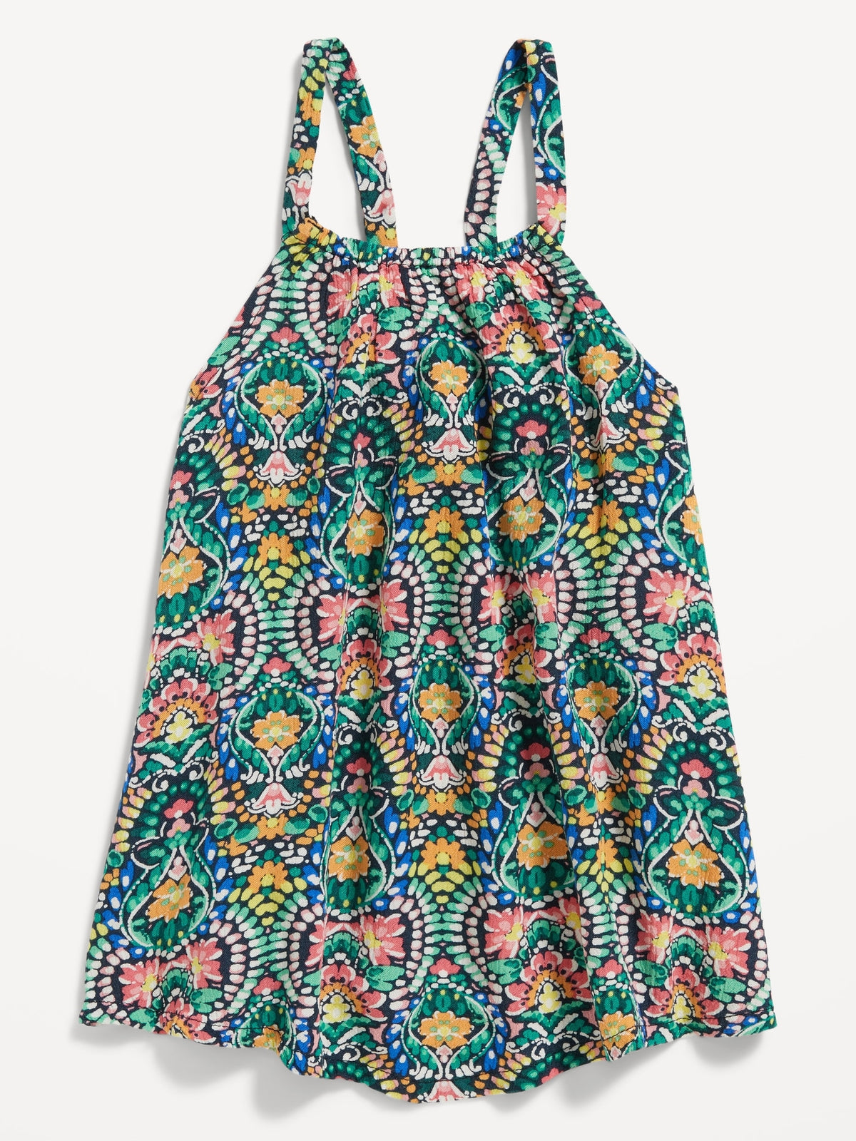 Sleeveless Printed Crinkled Top for Toddler Girls