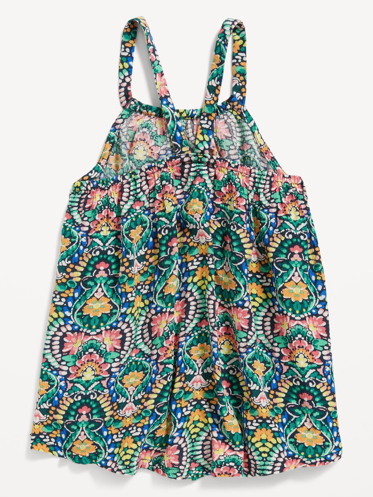 Sleeveless Printed Crinkled Top for Toddler Girls