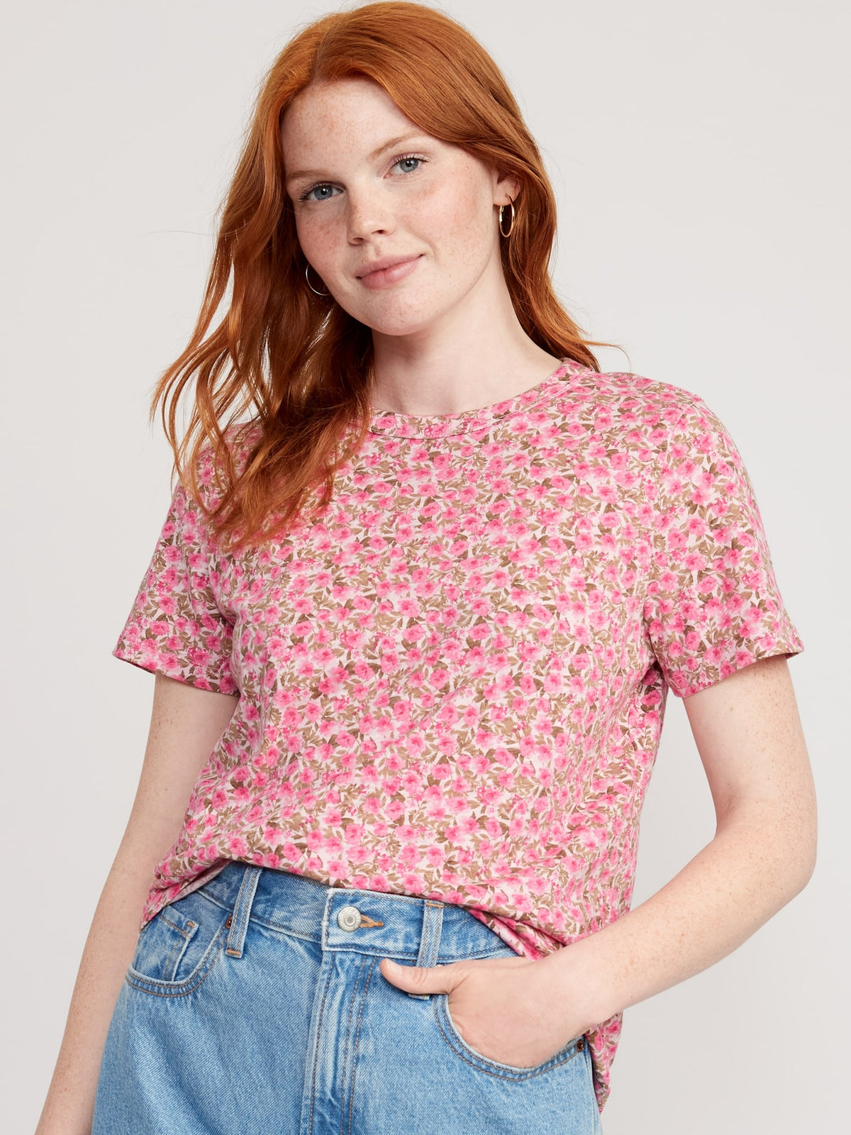 Pink Floral Combo Top