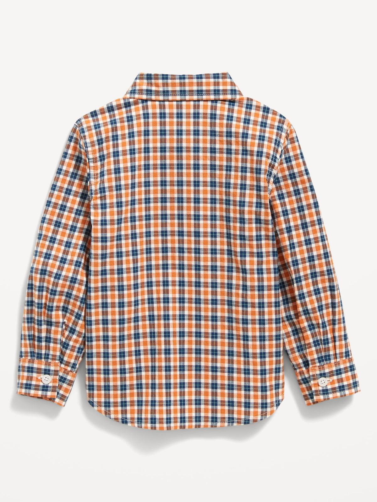 Long-Sleeve Plaid Poplin Pocket Shirt for Toddler Boys