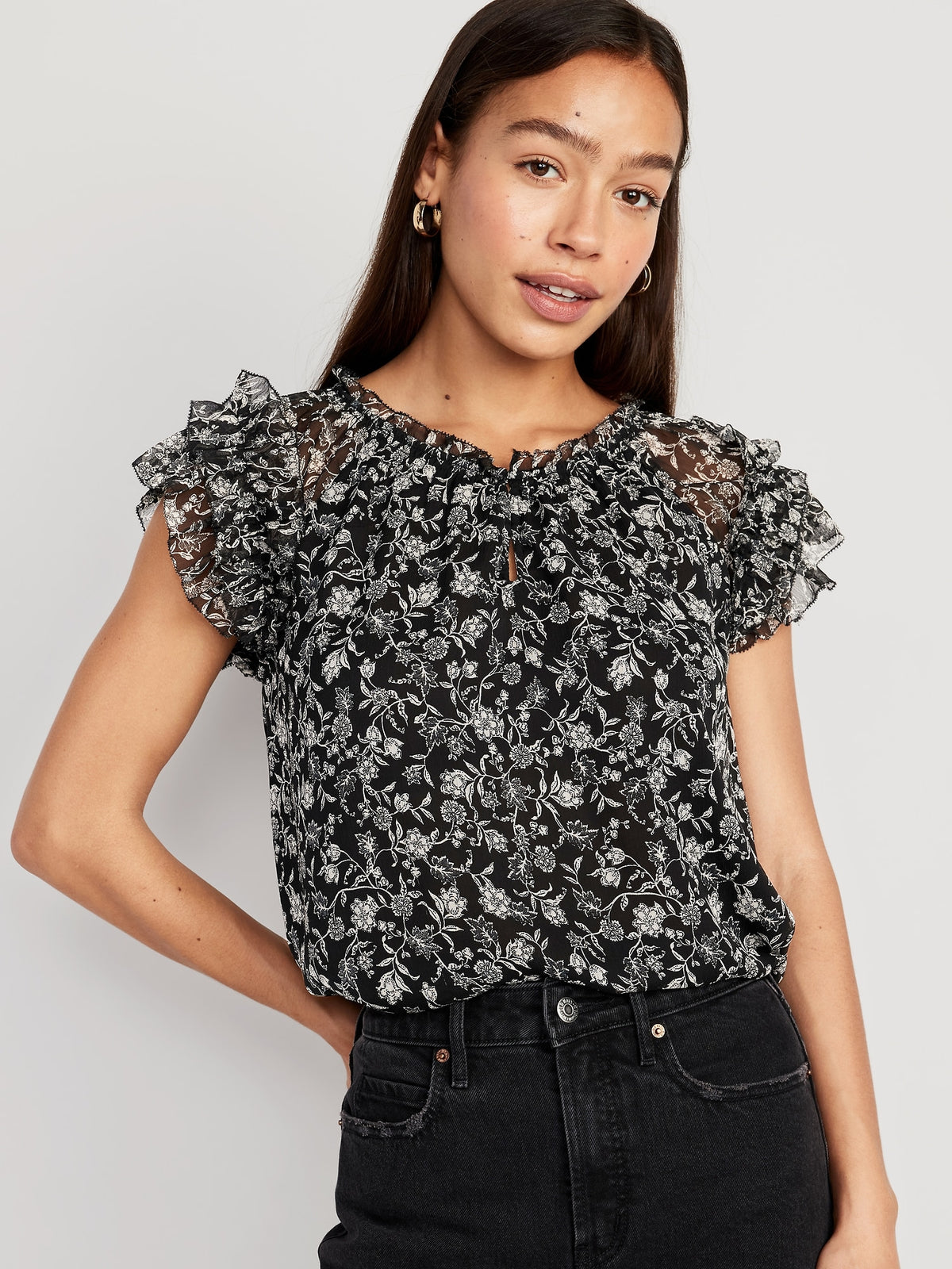 Black Ditsy Floral