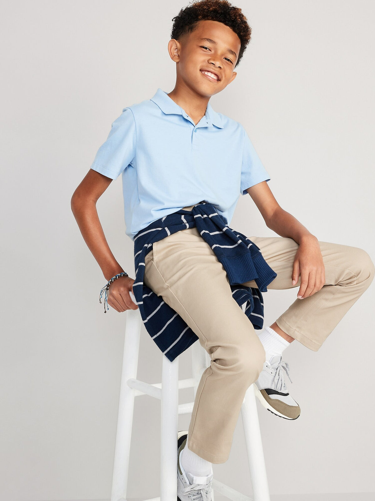 Slim Built-In Flex Chino School Uniform Pants for Boys