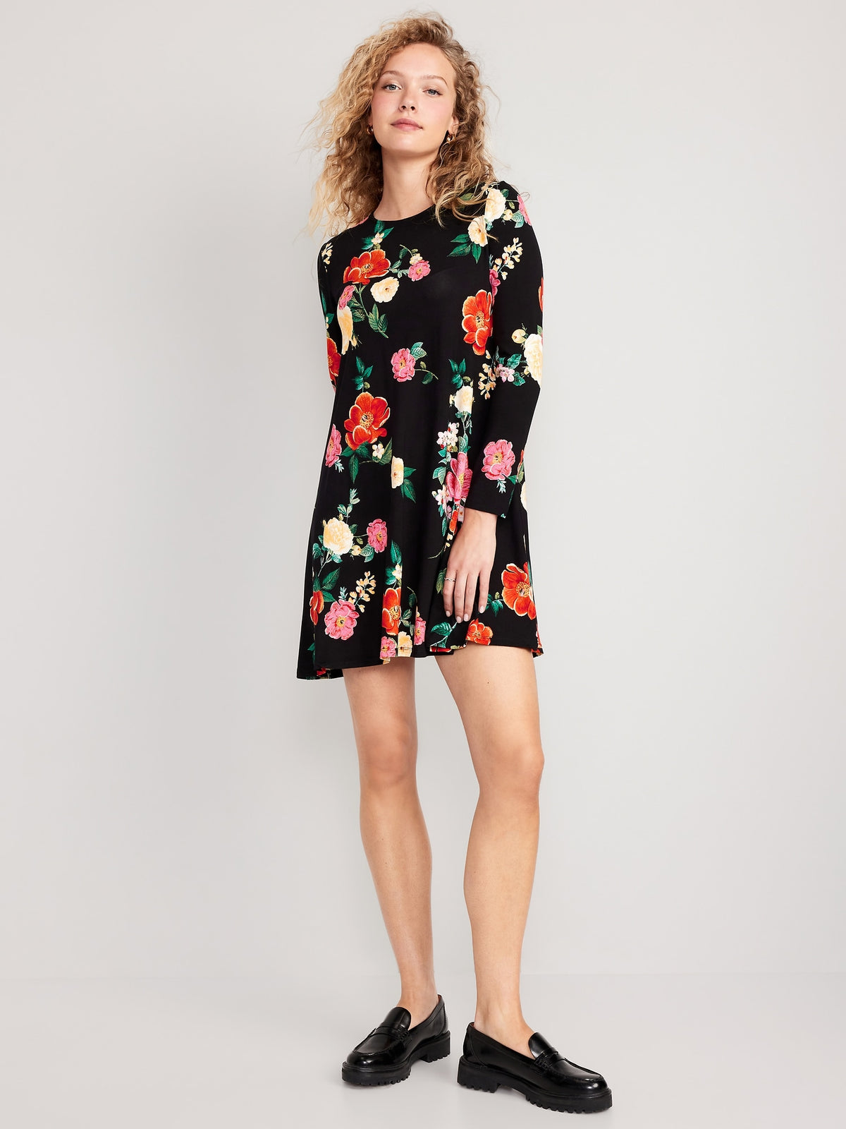 Long-Sleeve Jersey-Knit Mini Swing Dress for Women - Old Navy Philippines Long-Sleeve Jersey-Knit Mini Swing Dress for Women - Old Navy Philippines