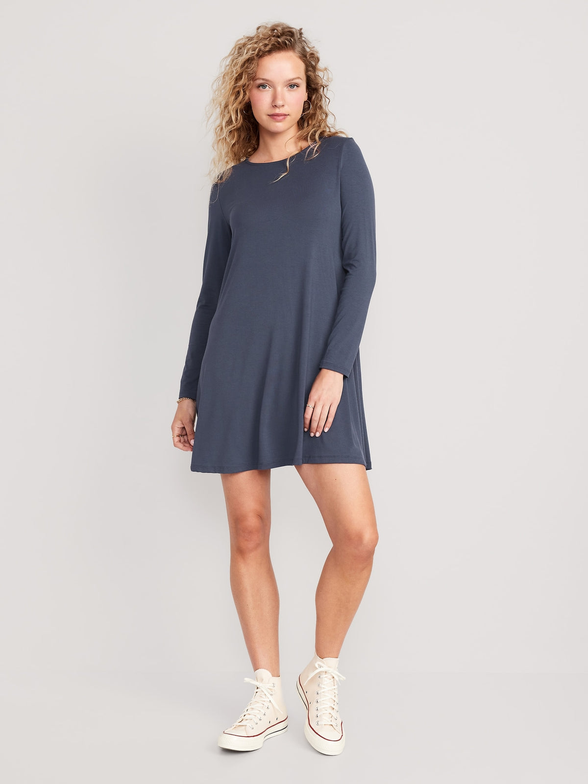 Jersey knit swing dress best sale