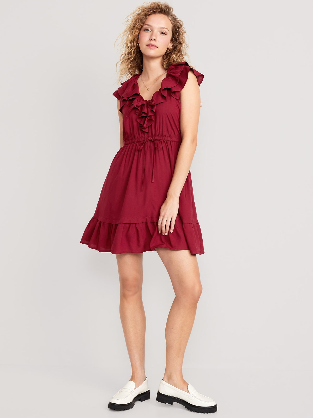 old navy red dress women Women's X Christopher John Rogers Halter Drop-Waist Dress - Red