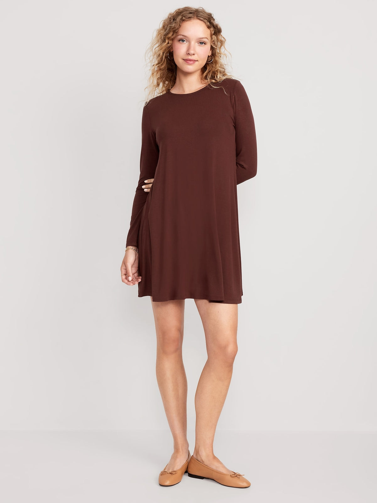 Long-Sleeve Jersey-Knit Mini Swing Dress for Women - Old Navy Philippines Long-Sleeve Jersey-Knit Mini Swing Dress for Women - Old Navy Philippines