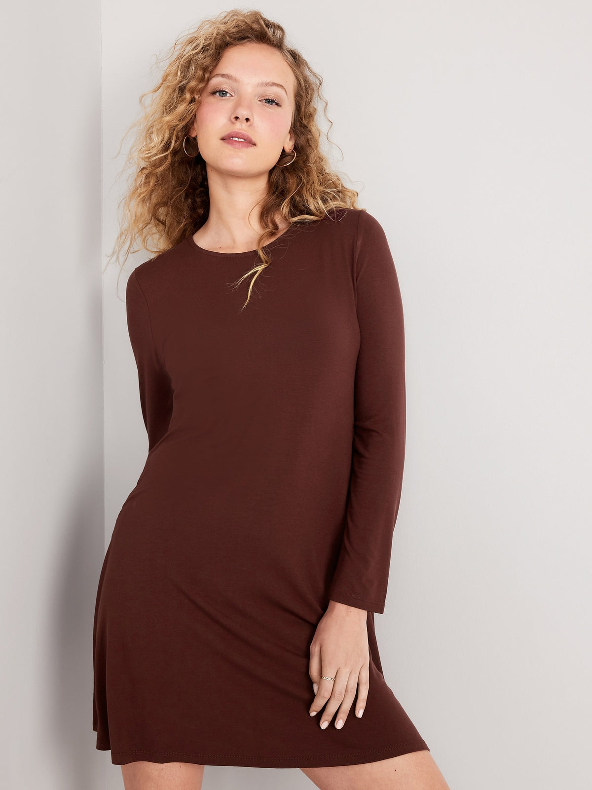 Long-Sleeve Jersey-Knit Mini Swing Dress for Women - Old Navy Philippines Long-Sleeve Jersey-Knit Mini Swing Dress for Women - Old Navy Philippines