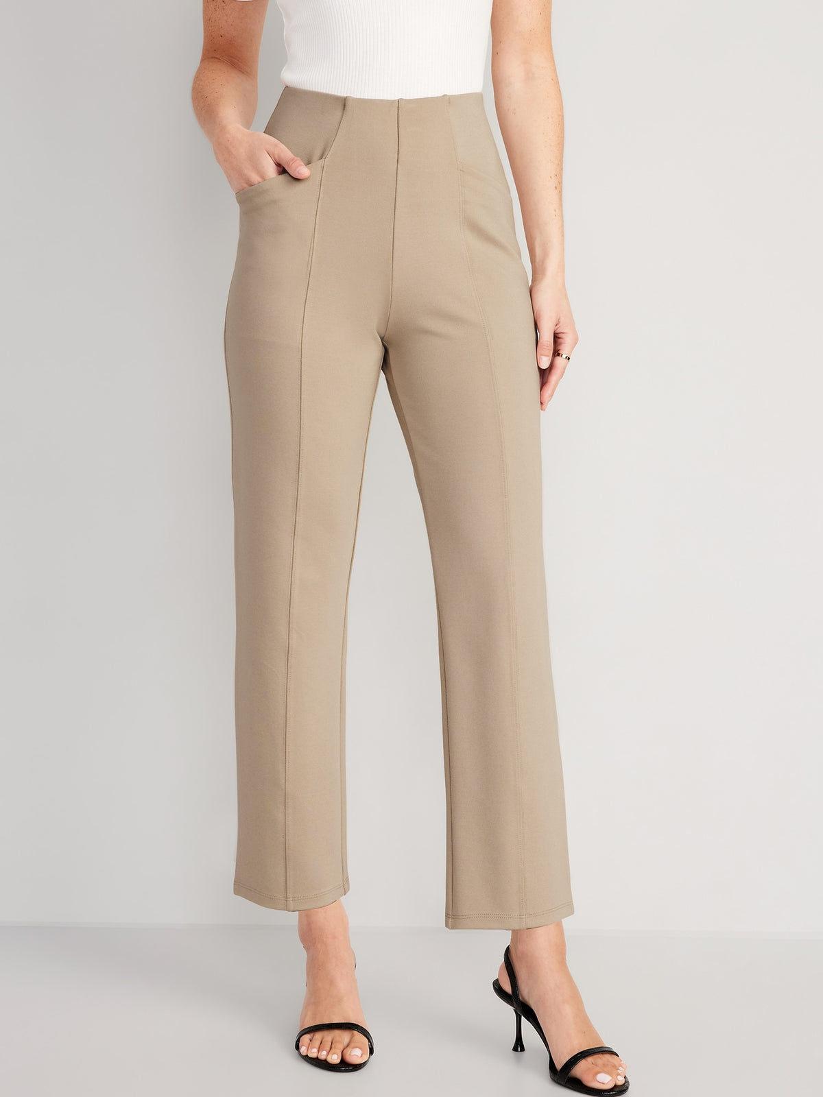Extra High-Waisted Stevie Straight Taper Ankle Pants for Women