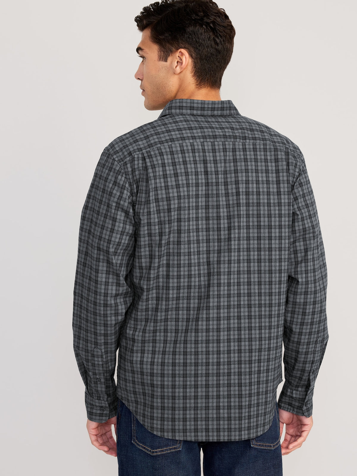 Regular-Fit Built-In Flex Patterned Everyday Shirt for Men