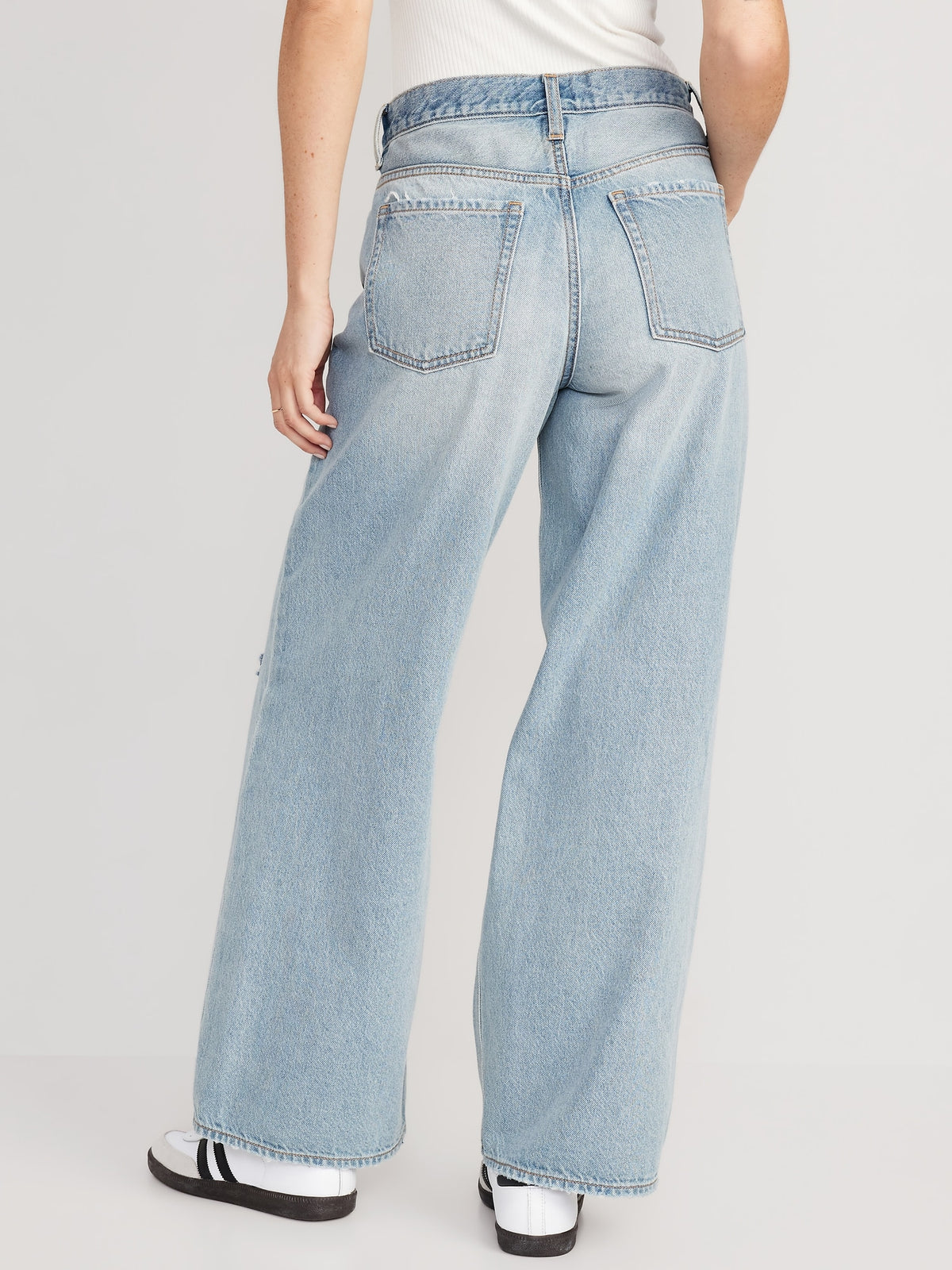 Mid-Rise Baggy Wide-Leg Non-Stretch Ripped Jeans for Women - Old Navy  Philippines