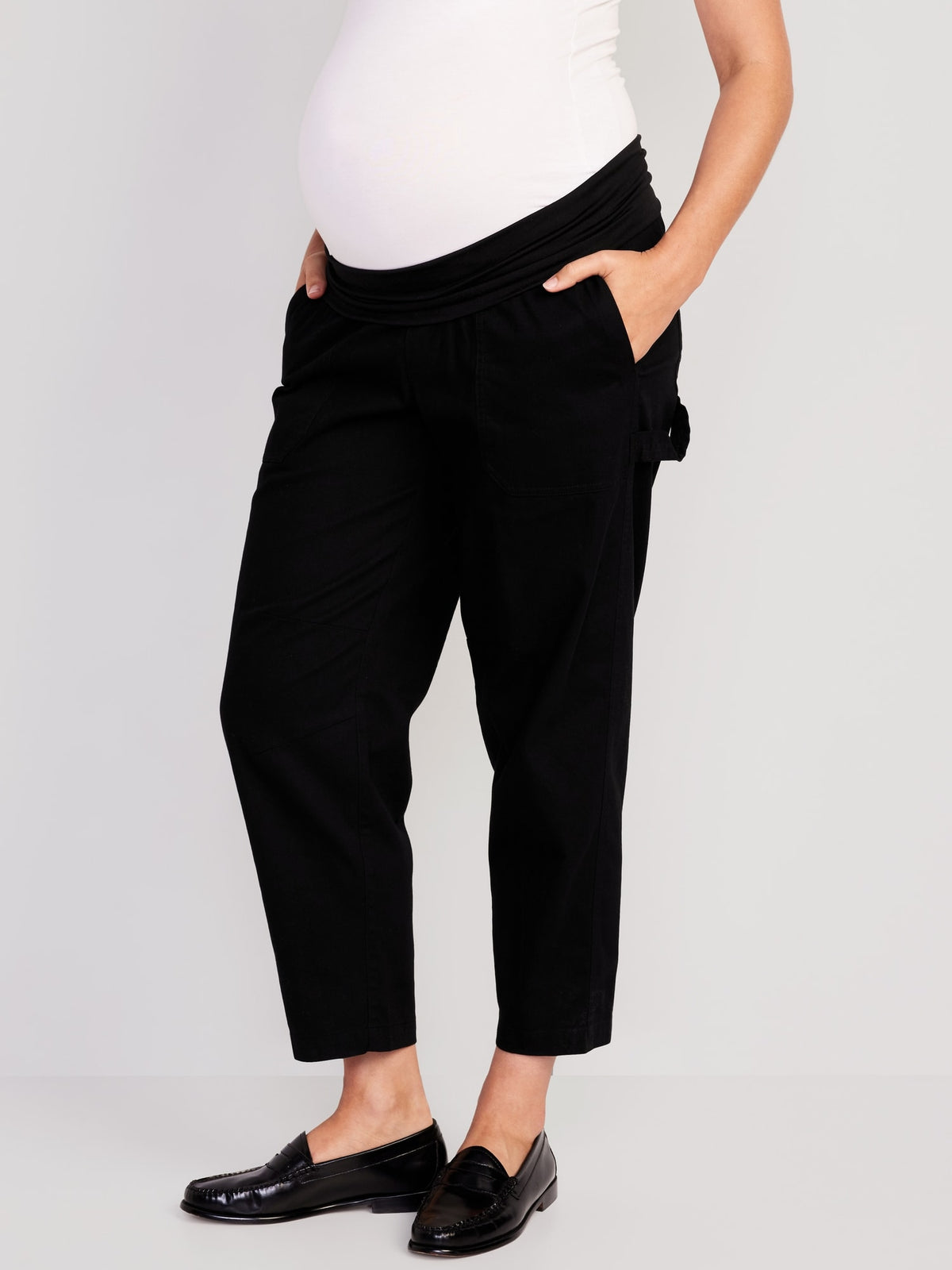 Maternity Rollover-Waist Workwear Pants