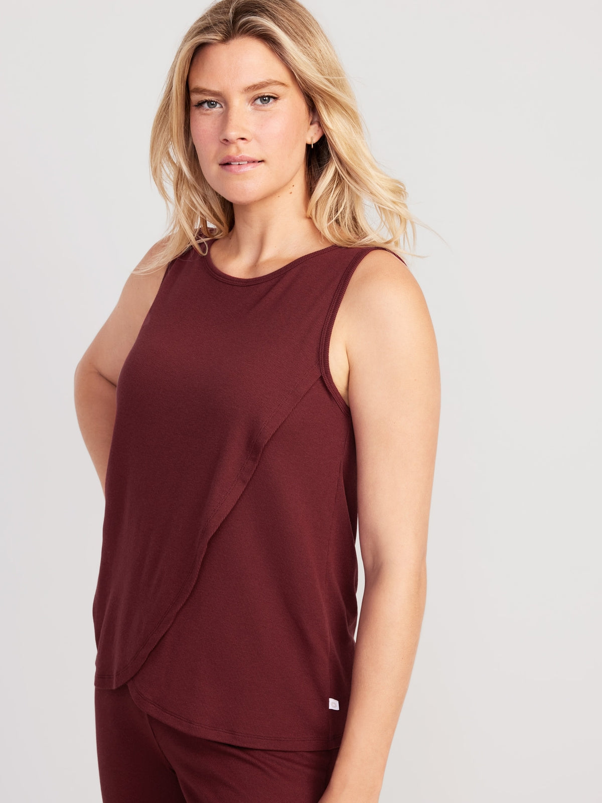 Maternity Rib Knit Nursing Tank Top