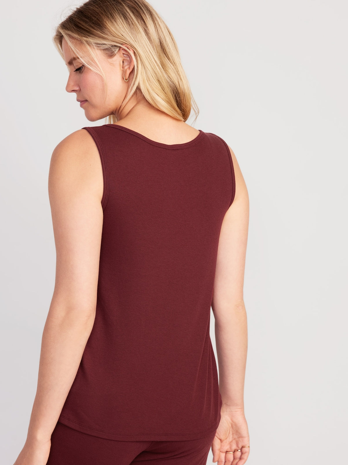 Maternity Rib Knit Nursing Tank Top