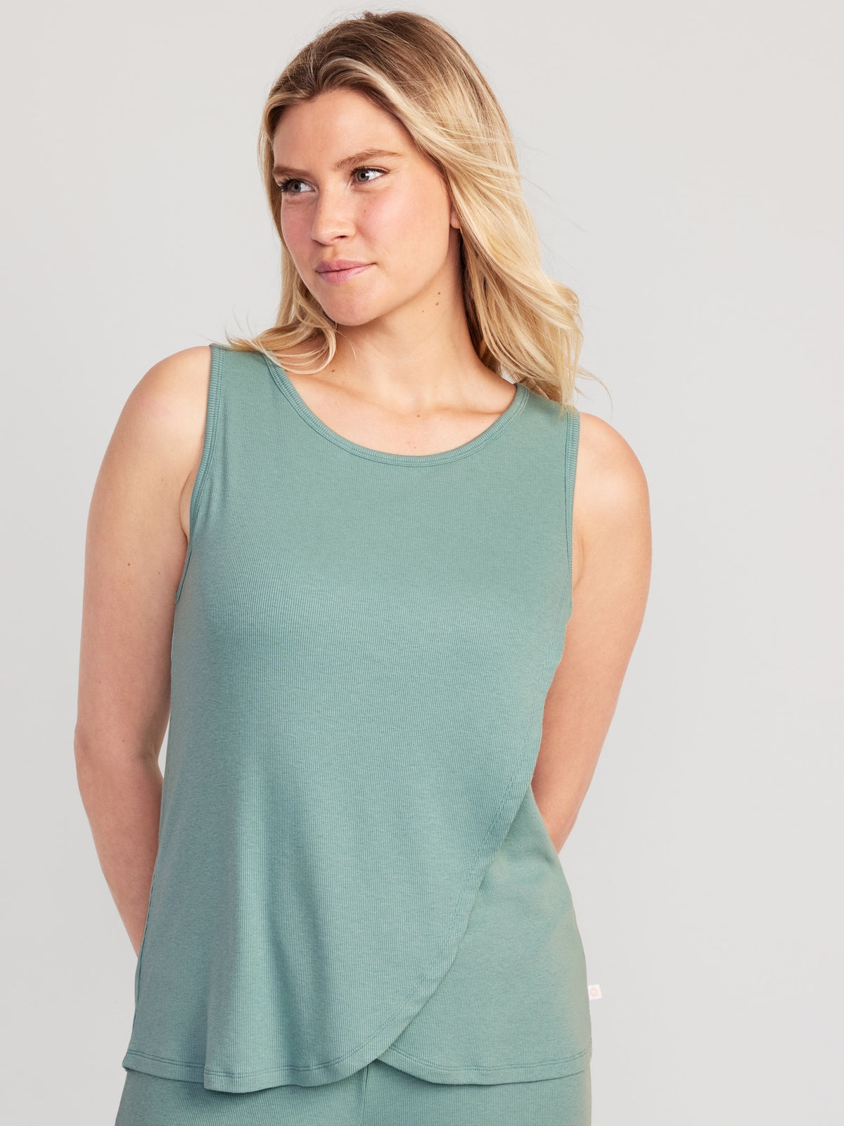 Maternity Rib Knit Nursing Tank Top