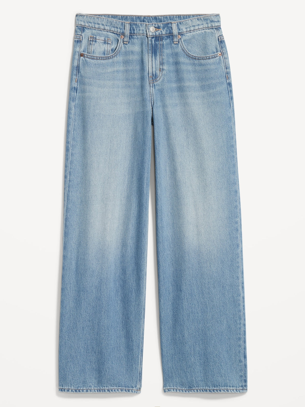 Old Navy Baggy Jeans Mid Rise Mid-Rise Baggy Wide-Leg Jeans For