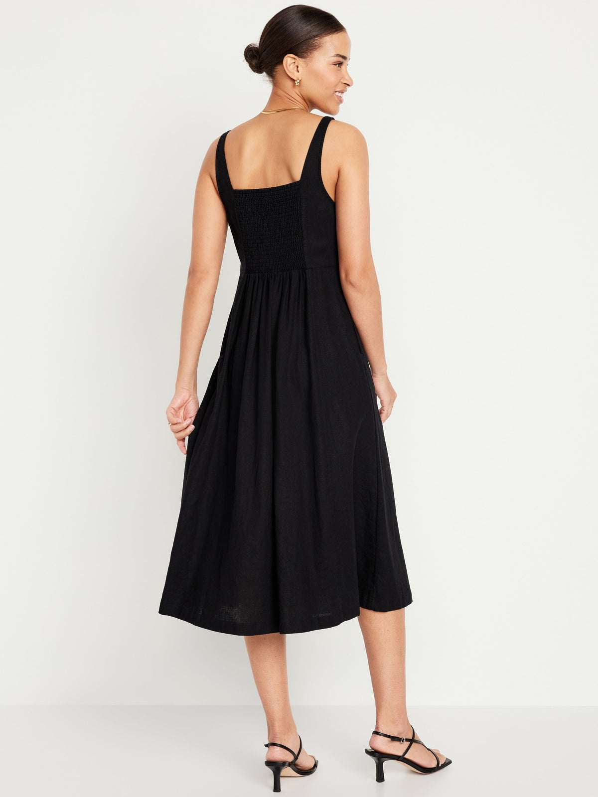 Fit & Flare Linen-Blend Midi Dress for Women - Old Navy Philippines Fit & Flare Linen-Blend Midi Dress for Women - Old Navy Philippines