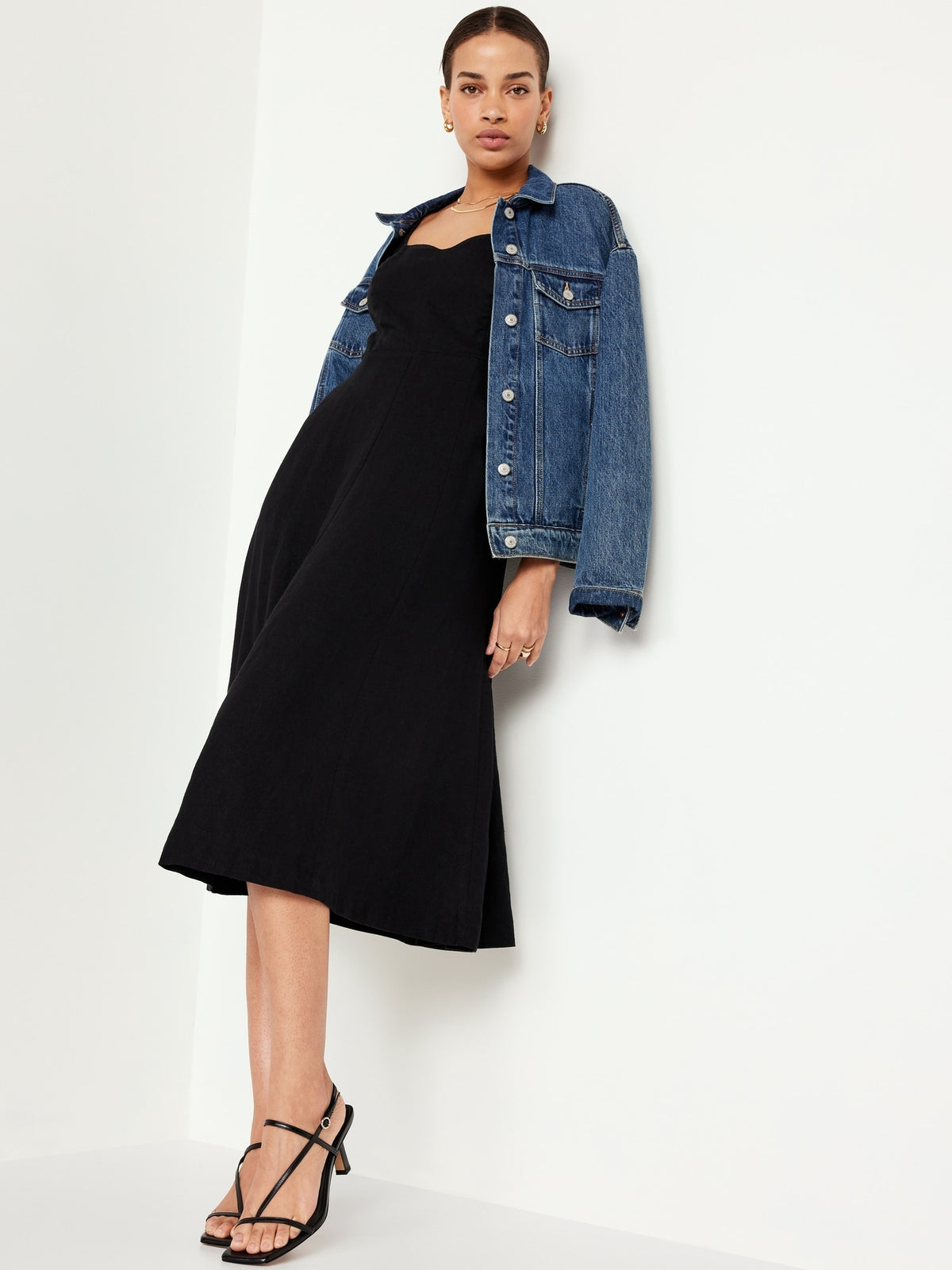 Fit & Flare Linen-Blend Midi Dress for Women - Old Navy Philippines Fit & Flare Linen-Blend Midi Dress for Women - Old Navy Philippines