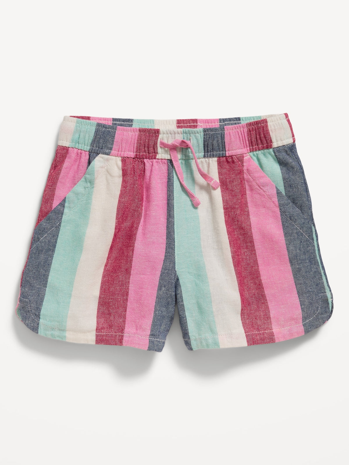 Striped Linen-Blend Drawstring Shorts for Girls
