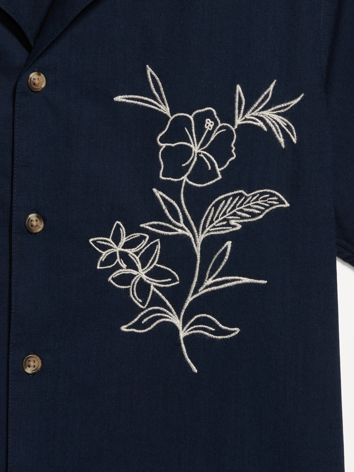 Navy Embroidered