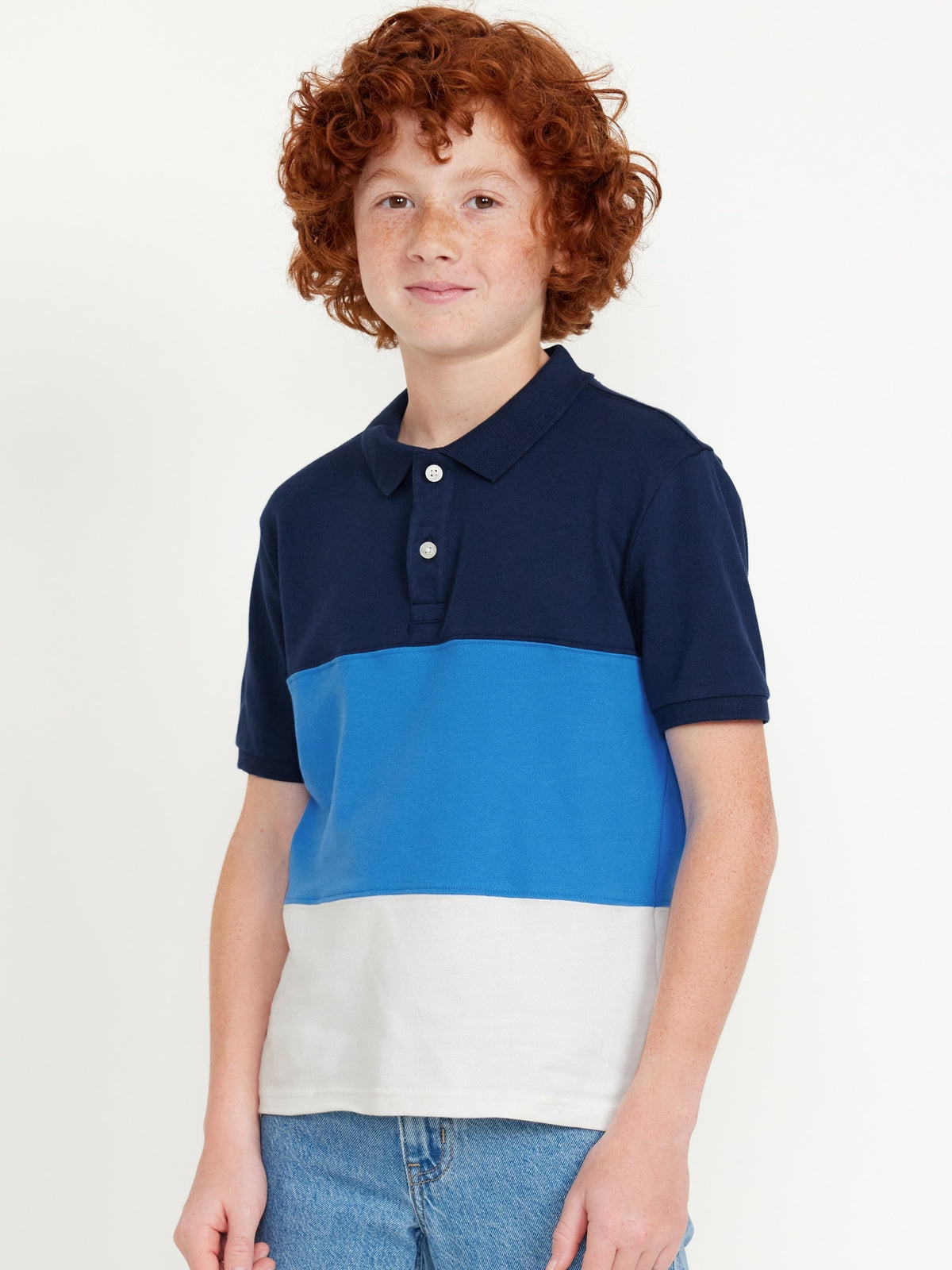 Pique Polo Old Navy School Shirts Boys Uniform Short Sleeve Stain
