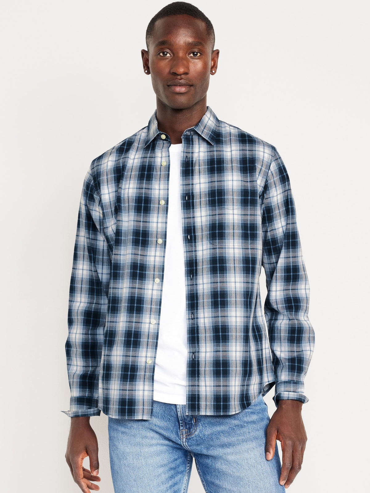 White &amp; Blue Plaid