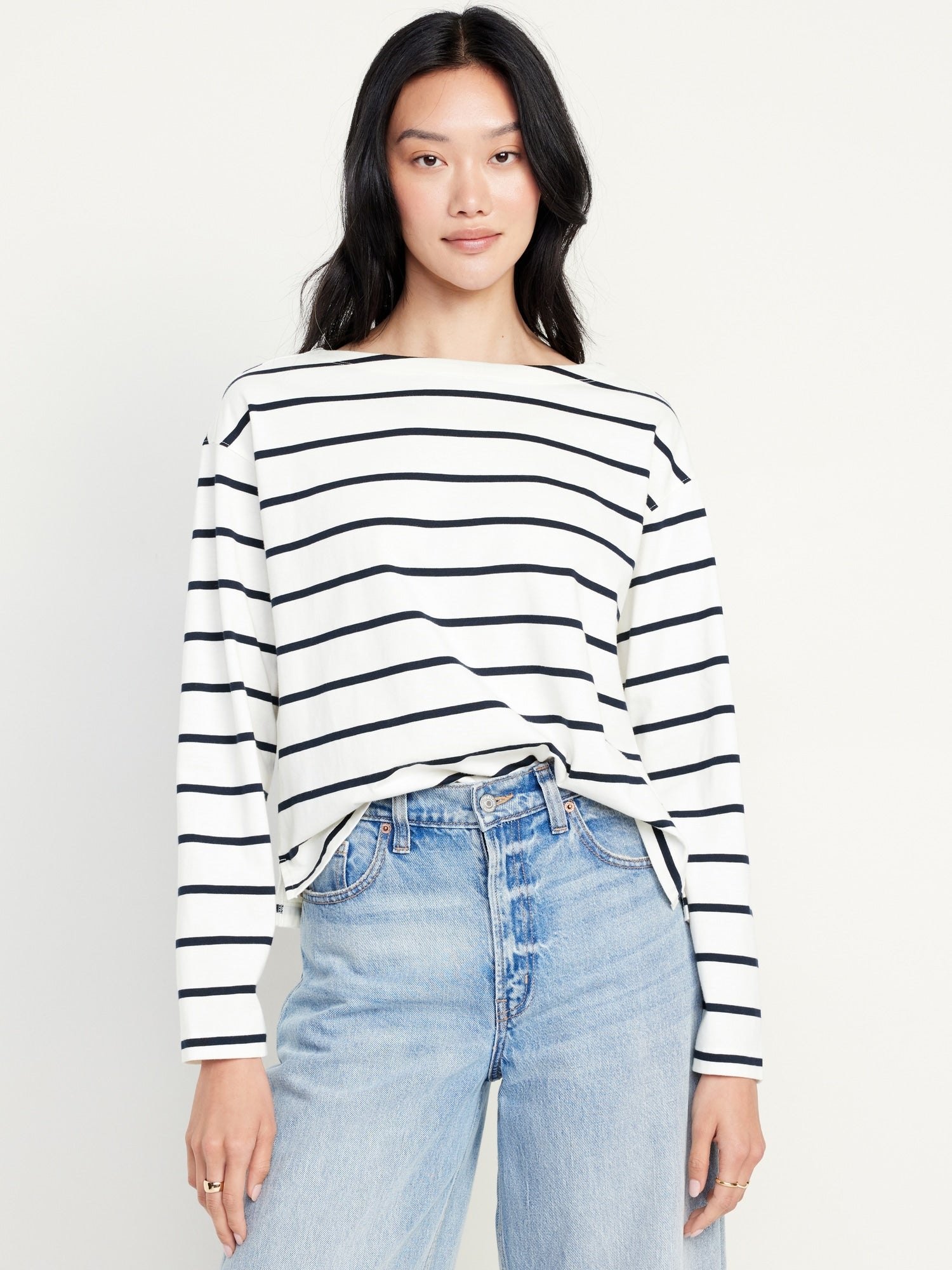 White/Navy Stripe