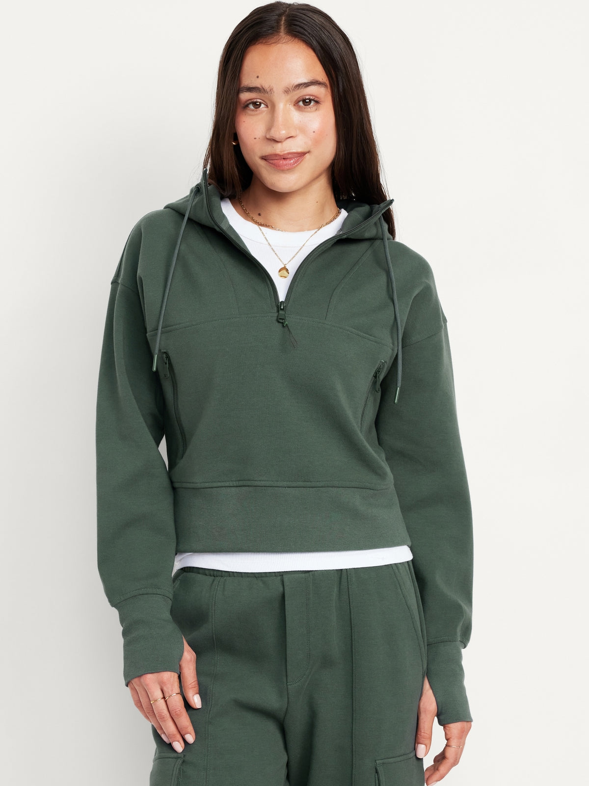 Half zip hoodie fleece on sale