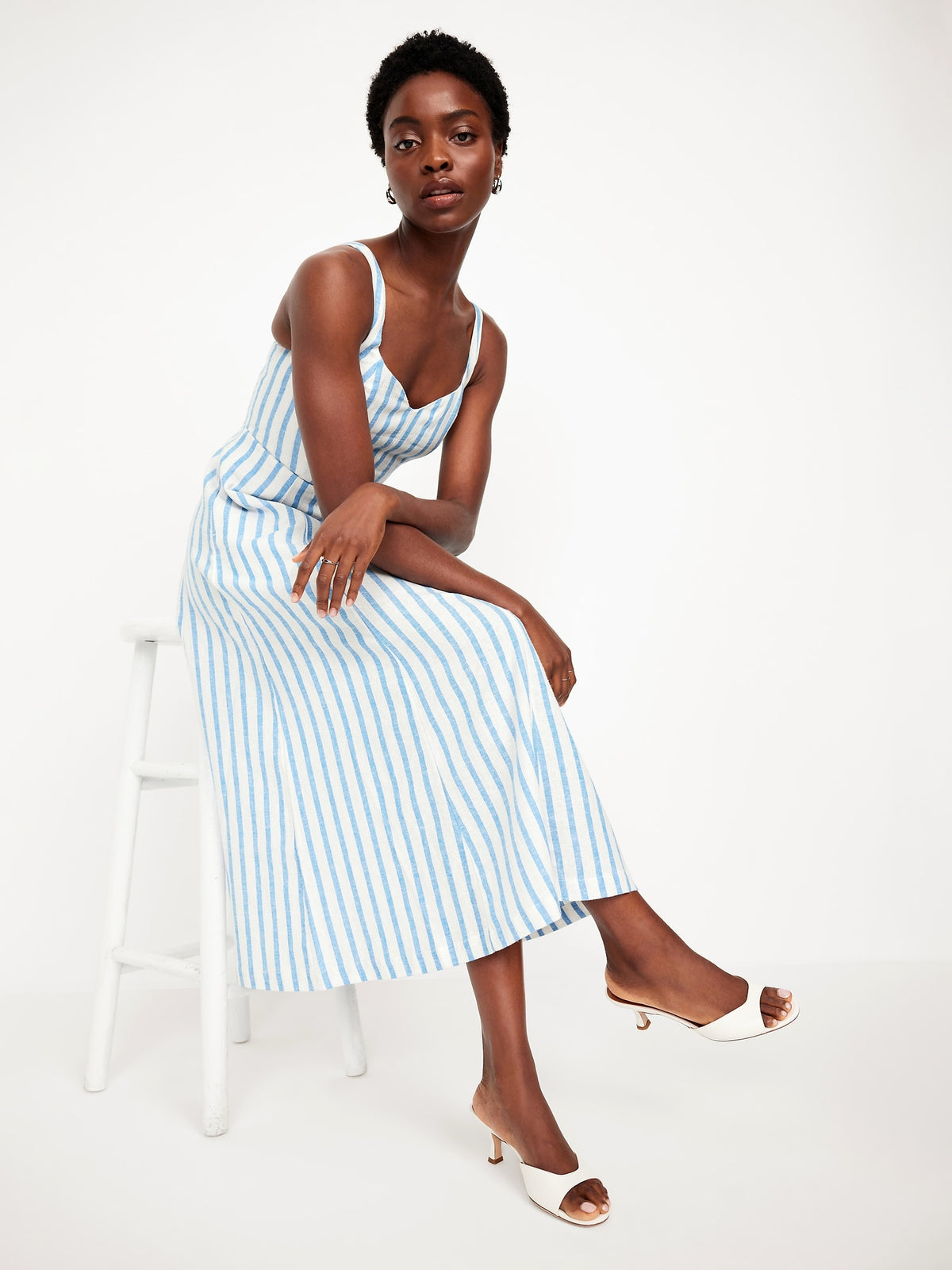 Fit & Flare Linen-Blend Midi Dress - Old Navy Philippines Fit & Flare Linen-Blend Midi Dress - Old Navy Philippines