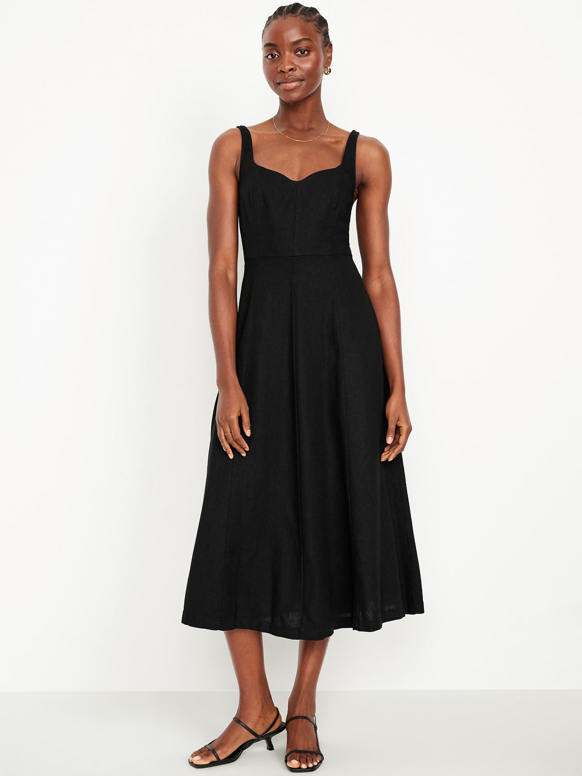 Fit & Flare Linen-Blend Midi Dress - Old Navy Philippines Fit & Flare Linen-Blend Midi Dress - Old Navy Philippines