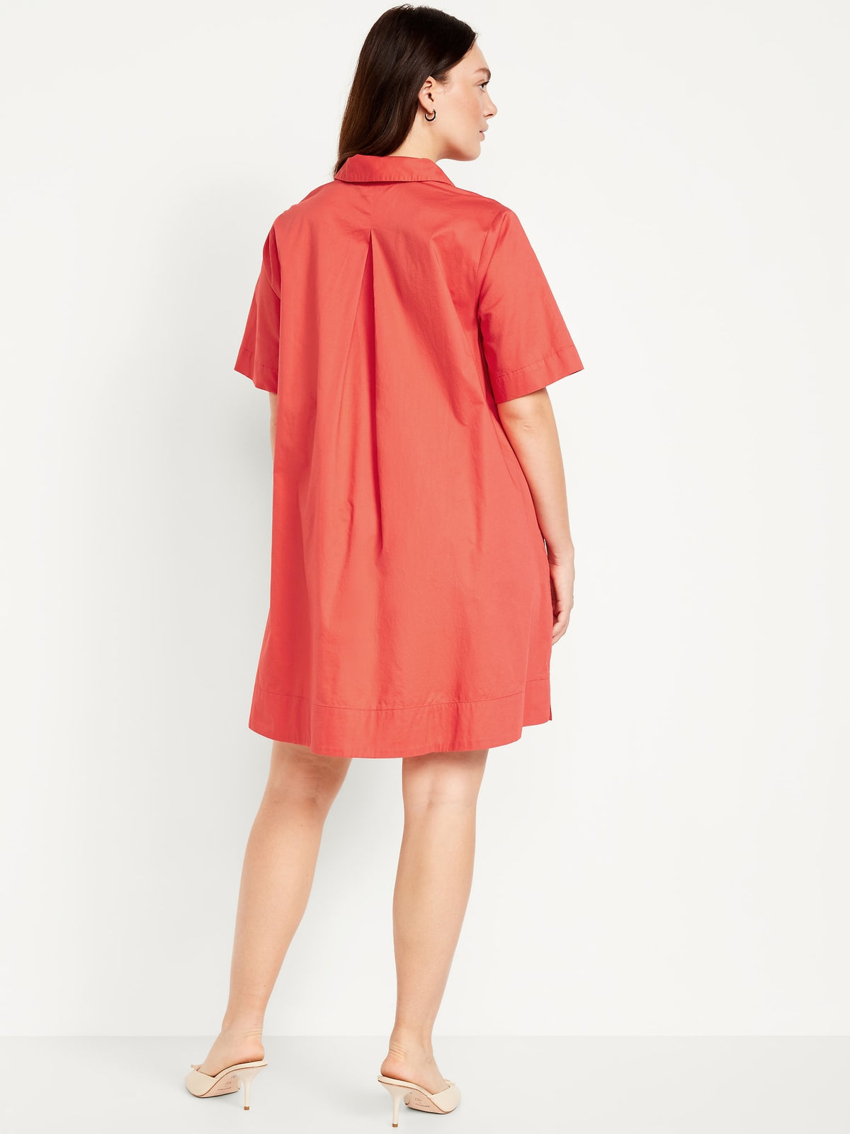 mini swing shirt dress Crown & Ivy Petite Short Sleeve Swing Shirt Dress